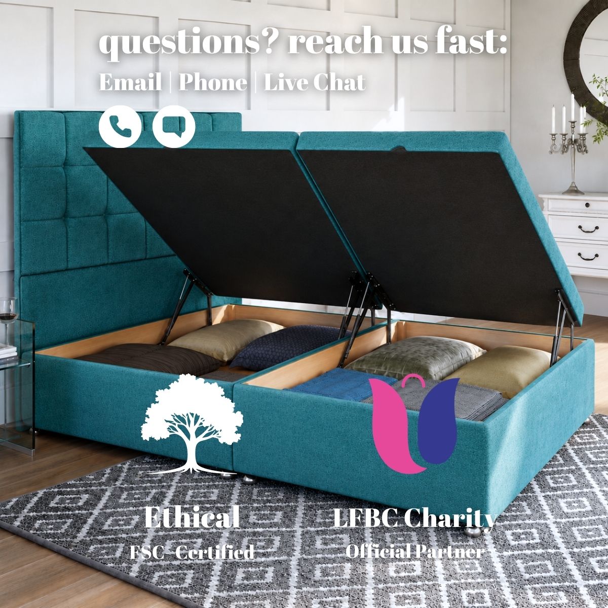 Artisan Side Lift Ottoman Storage Divan Bed Base | Divan Base Direct