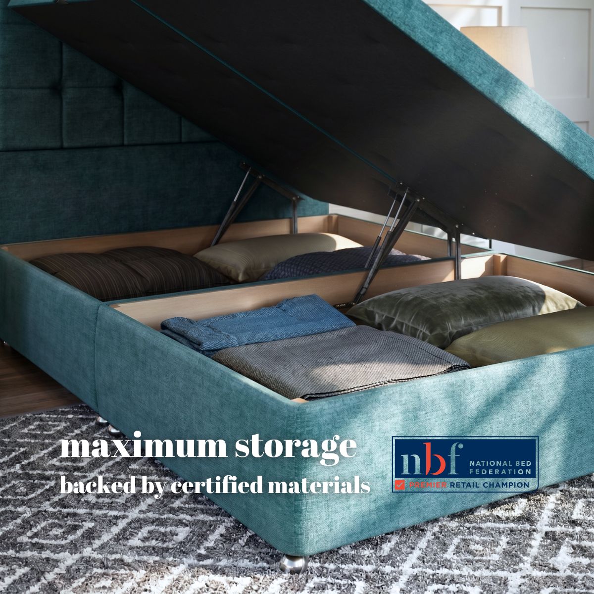 Artisan Side Lift Ottoman Storage Divan Bed Base | Divan Base Direct