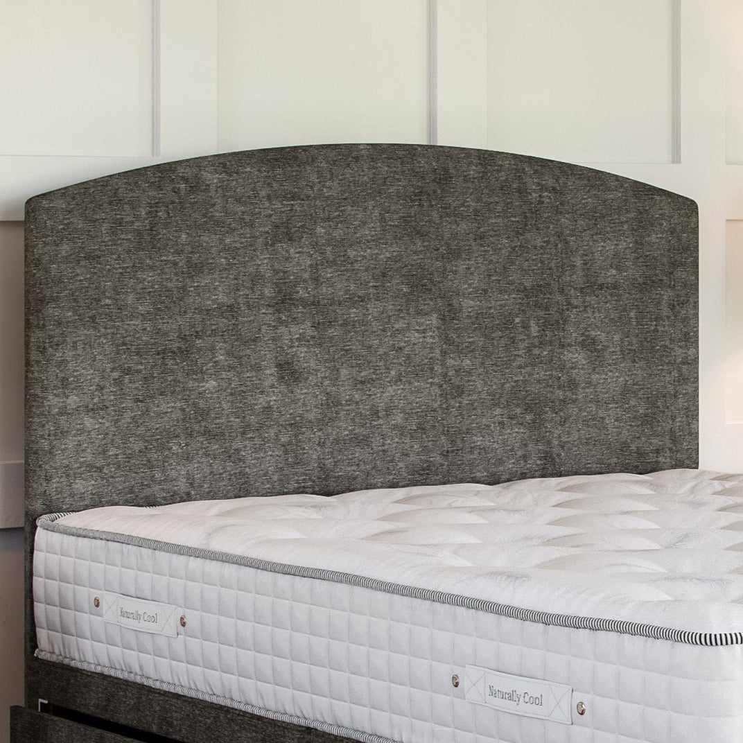 Grey Chenille Platform Top Divan Bed Base