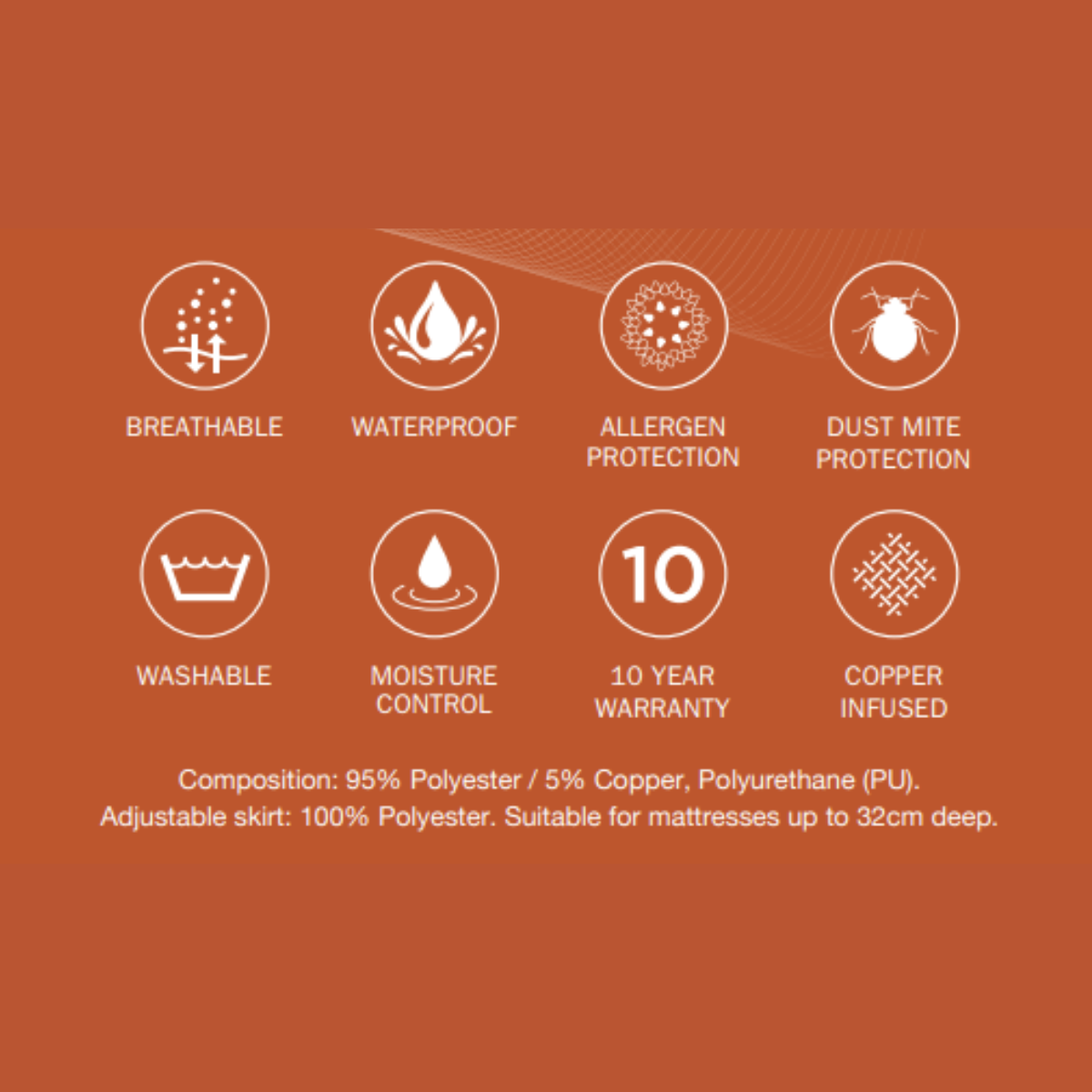 Copper-Infused Luxury Mattress Protector