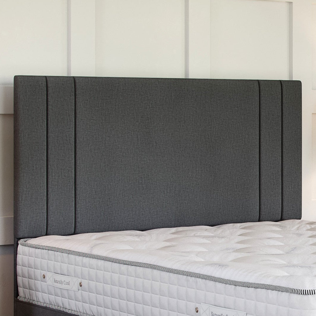 Dark Grey Linen Platform Top Divan Bed Base