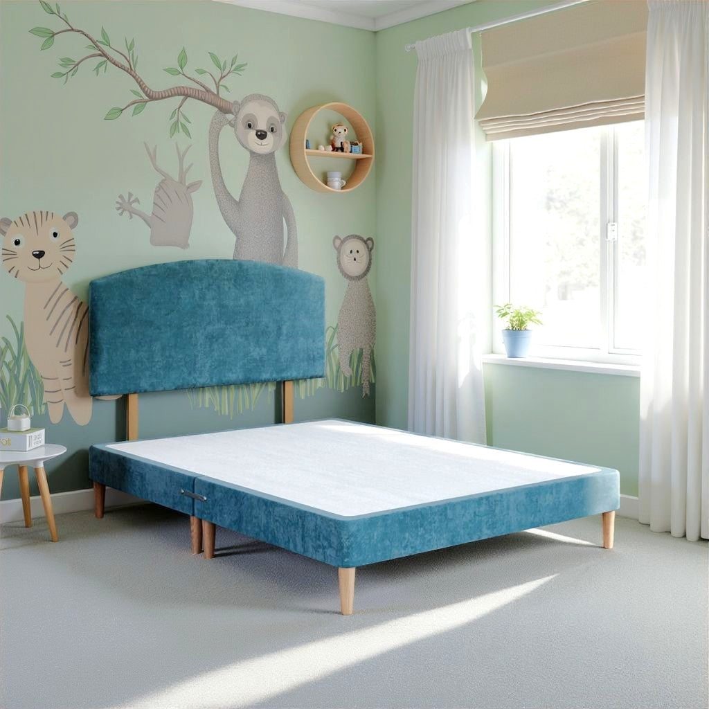 Kids Low Divan Bed on Wooden Legs