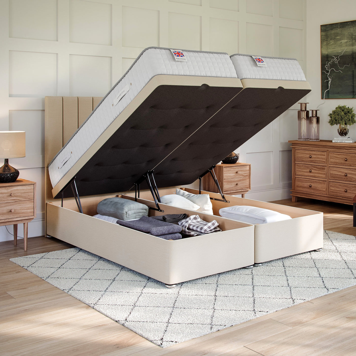Zip and Link End Lift Ottoman Divan Bed Base Only