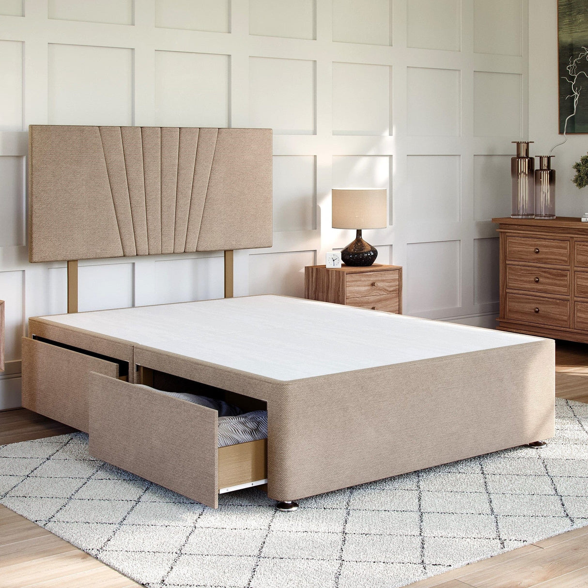 Bathwick Divan Bed Set with Strutted Headboard Divan bed Divan Base Direct