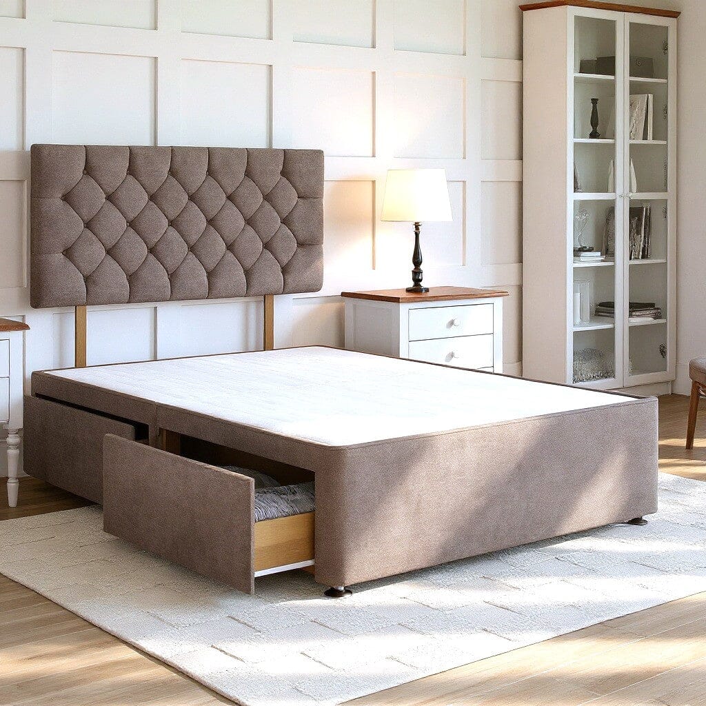 Chesterfield Divan Bed Set with Strutted Headboard Divan bed Divan Base Direct