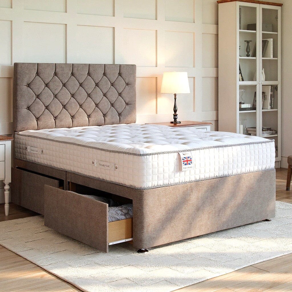 Chesterfield Divan Bed Set with Strutted Headboard Divan bed Divan Base Direct