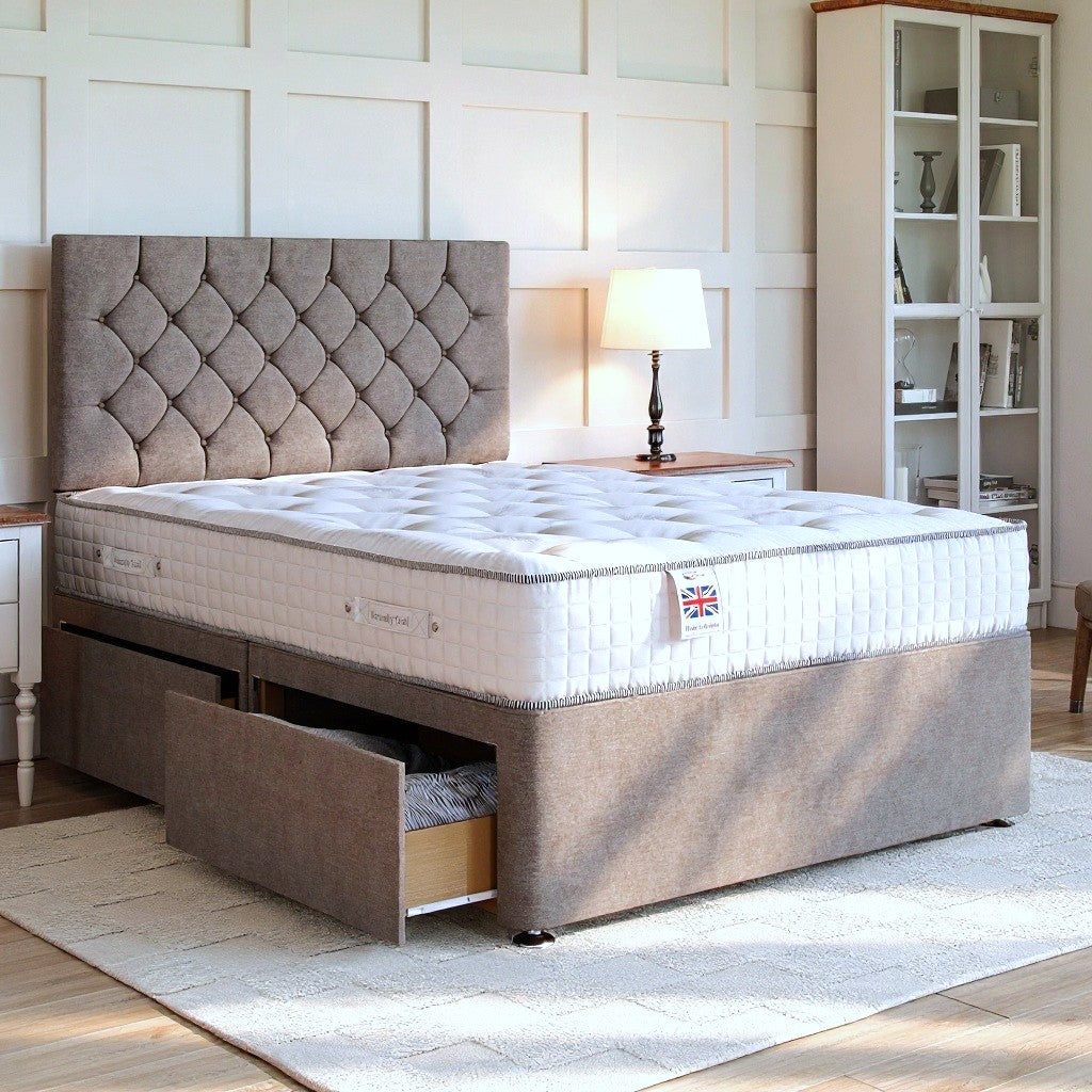 Chesterfield Divan Bed Set with Strutted Headboard Divan bed Divan Base Direct