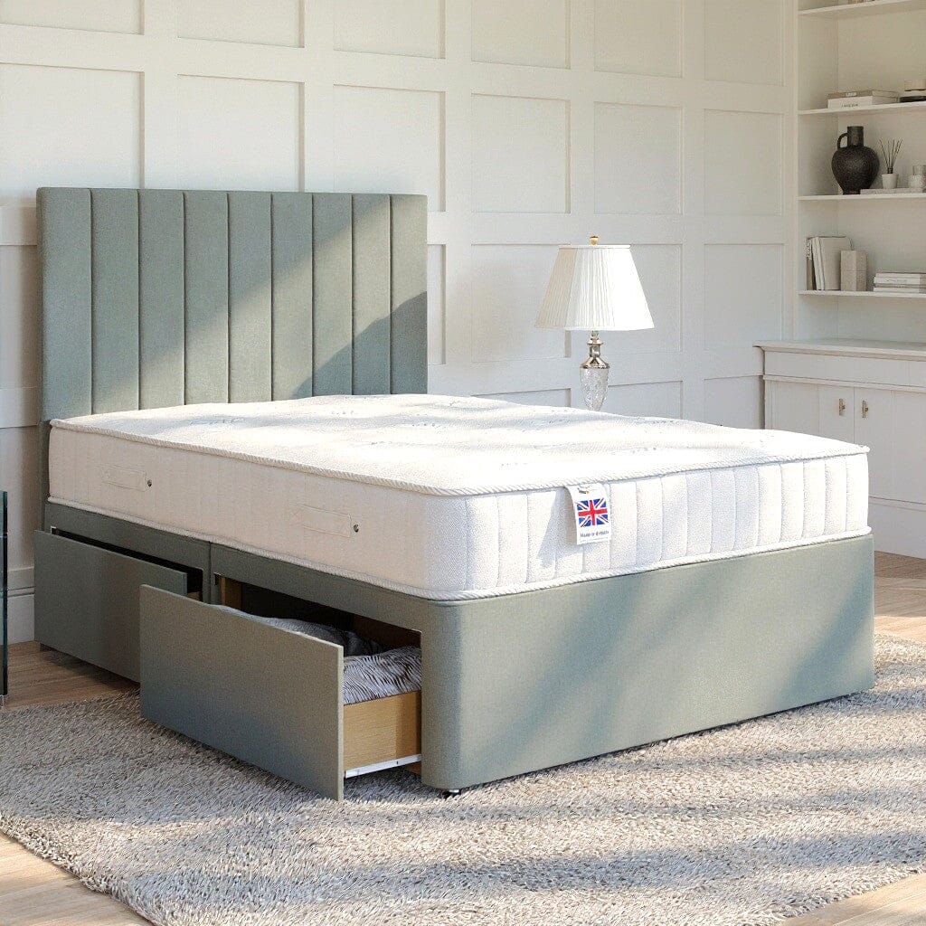 Florence Divan Bed Set with Floor Standing Headboard Divan bed Divan Base Direct