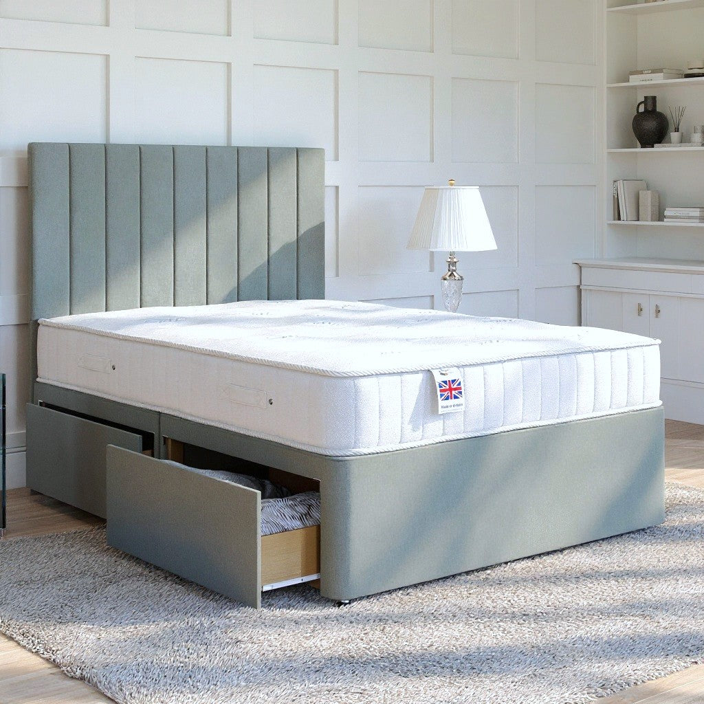 Florence Divan Bed Set with Floor Standing Headboard Divan bed Divan Base Direct