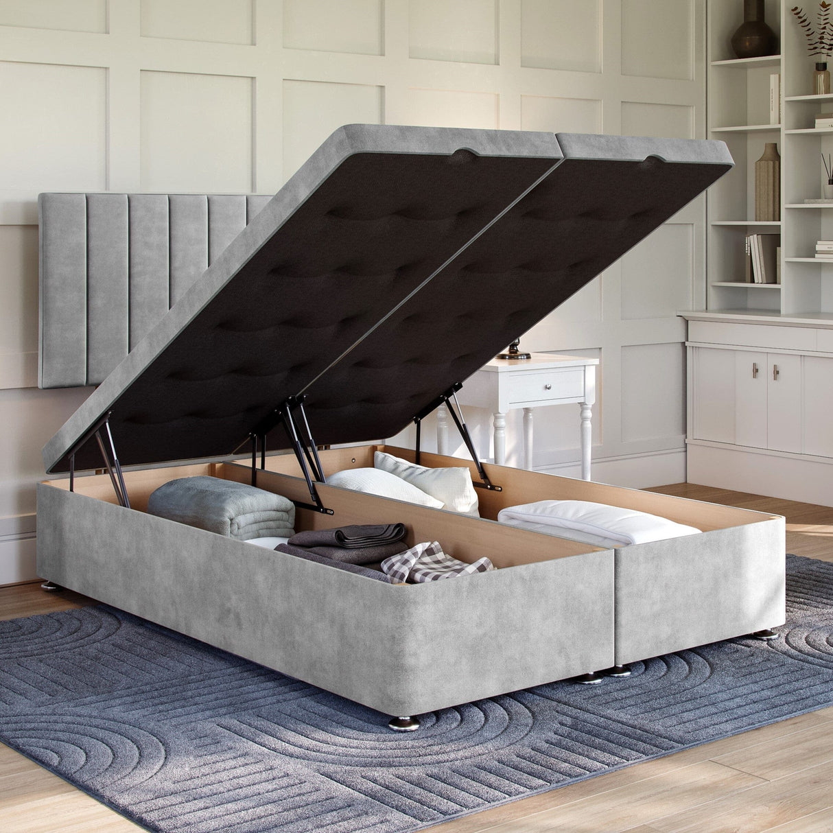 Florence Ottoman Bed Set with Strutted Headboard Ottoman Bed Set Divan Base Direct