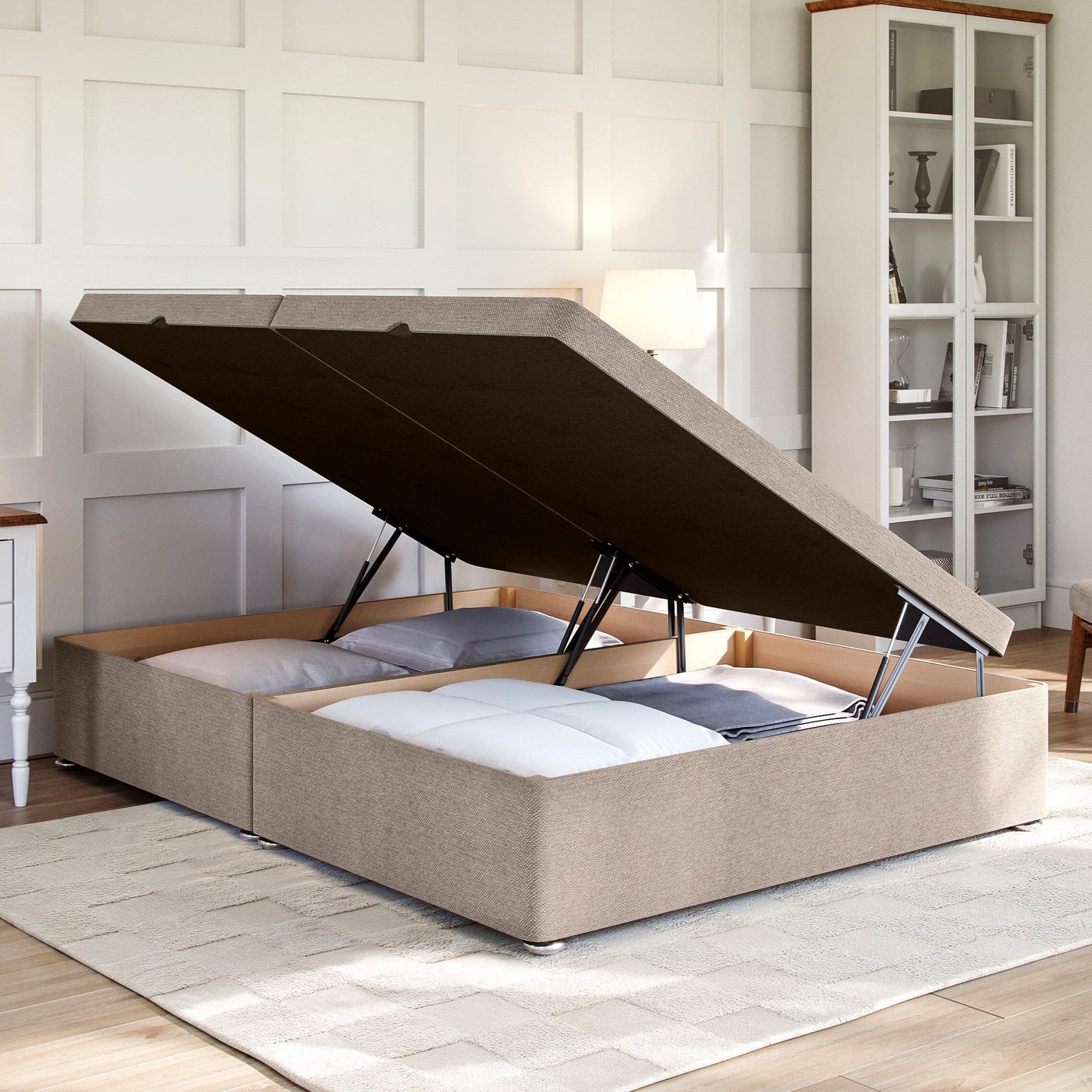 Grandeur Luxury Side Lift Ottoman Divan Bed Base Divan Ottoman Base Divan Base Direct