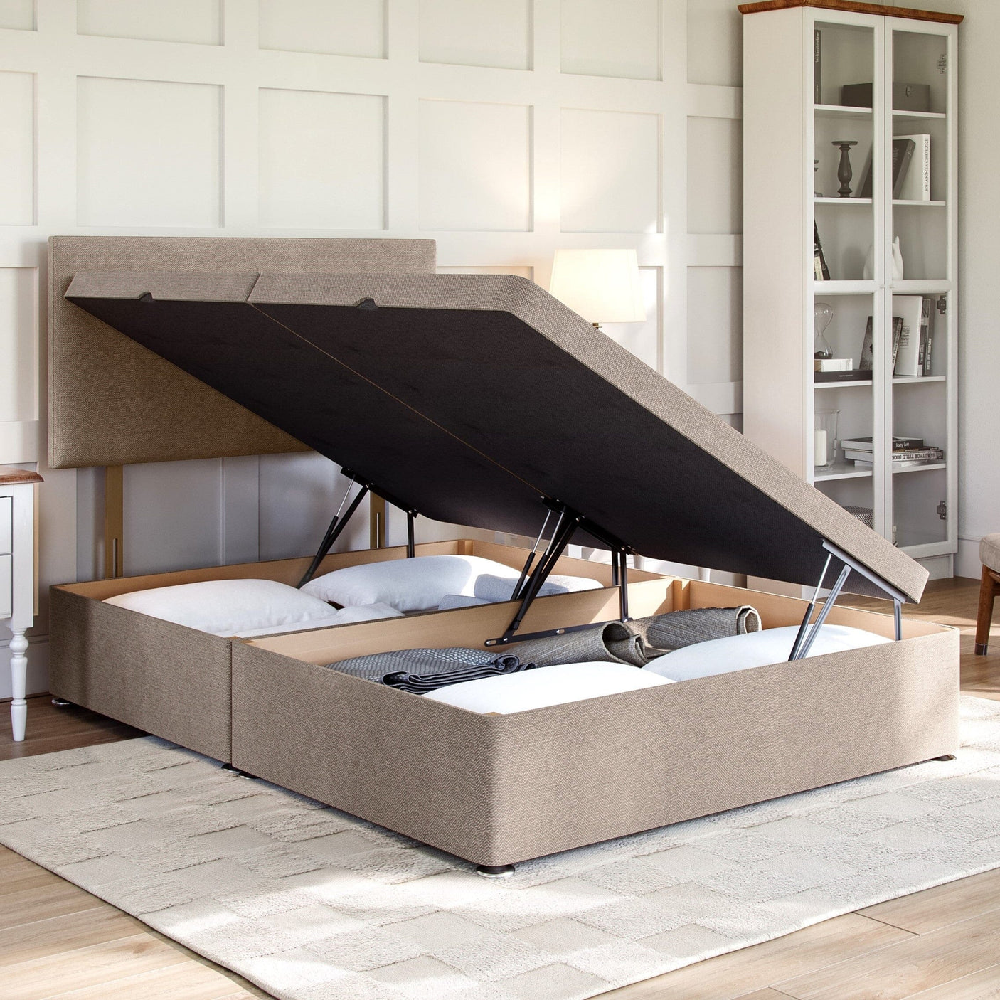 Grandeur Luxury Side Lift Ottoman Divan Bed Base Divan Ottoman Base Divan Base Direct
