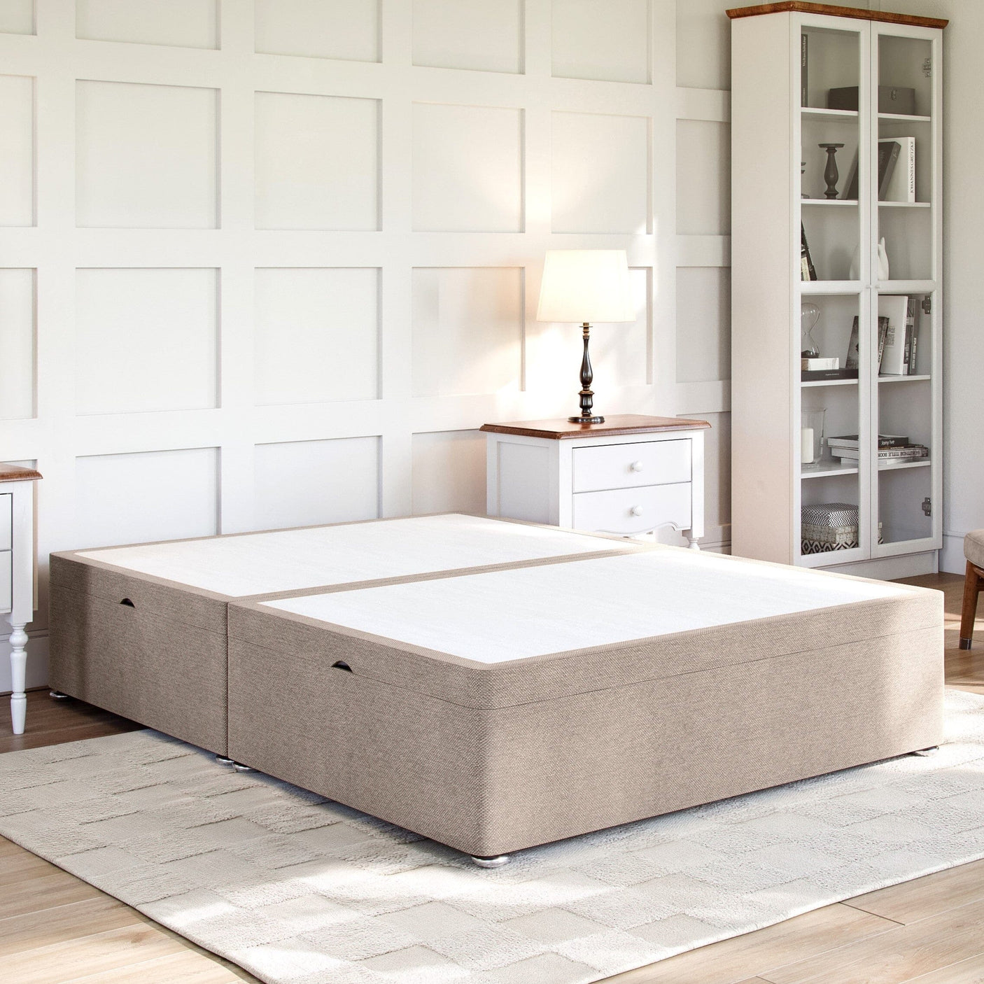 Grandeur Side Lift Ottoman Plush Cream - 2ft 6'' Small Single CLEARANCE Clearance Bargains Divan Base Direct