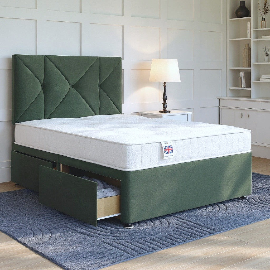 Hampton Divan Bed Set with Strutted Headboard Divan bed Divan Base Direct