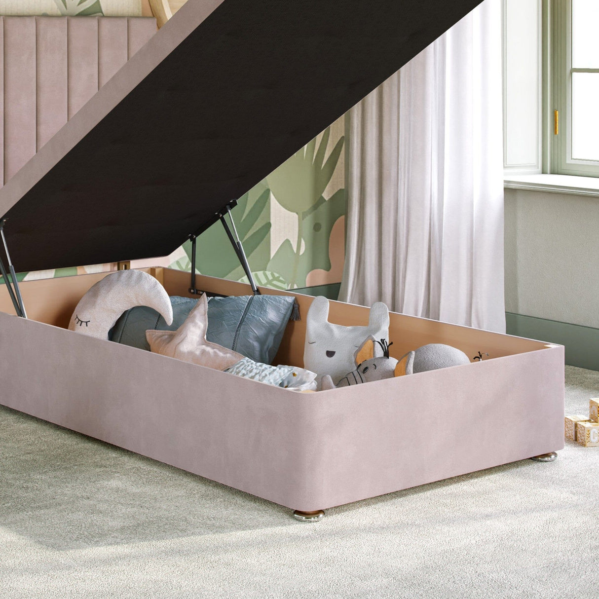 Kids Florence Ottoman Bed with Strutted Headboard Divan Base Direct