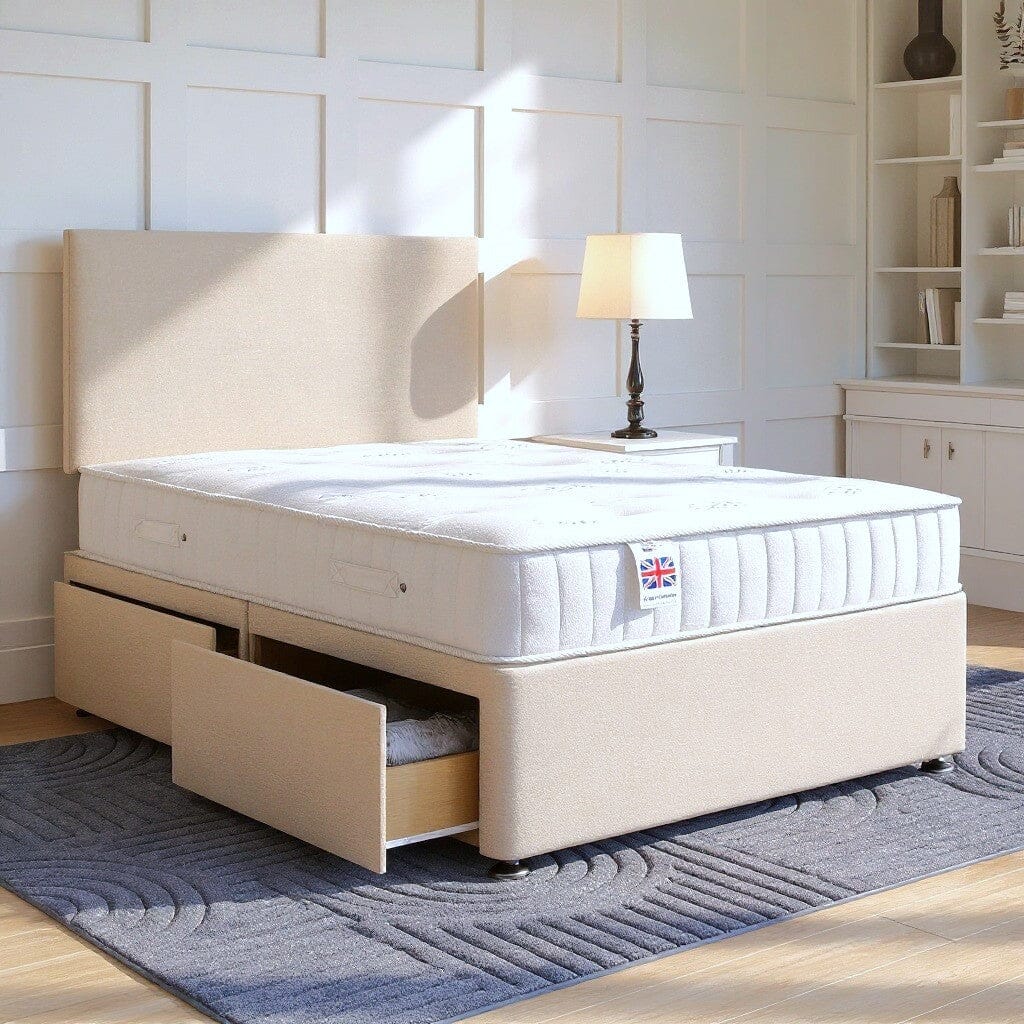 Livorno Divan Bed Set with Strutted Headboard Divan bed Divan Base Direct