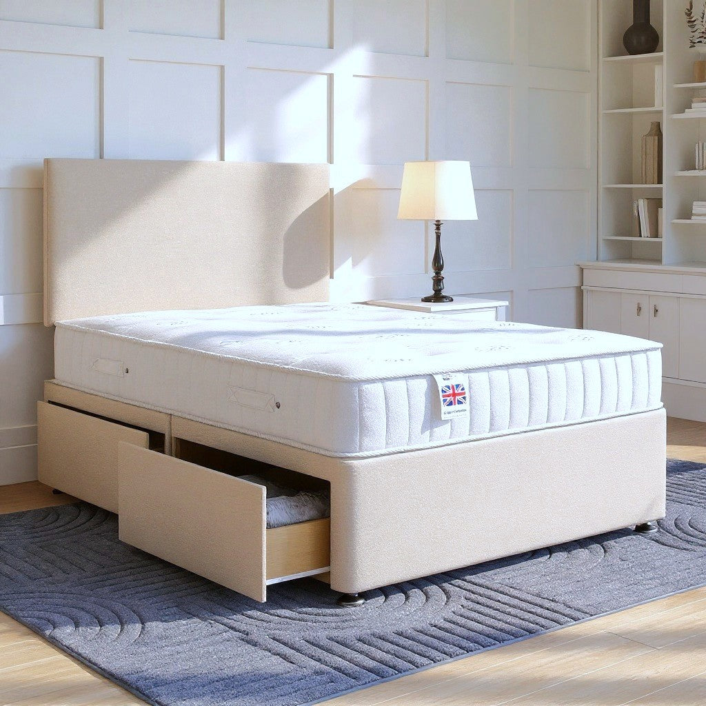 Livorno Divan Bed Set with Strutted Headboard Divan bed Divan Base Direct