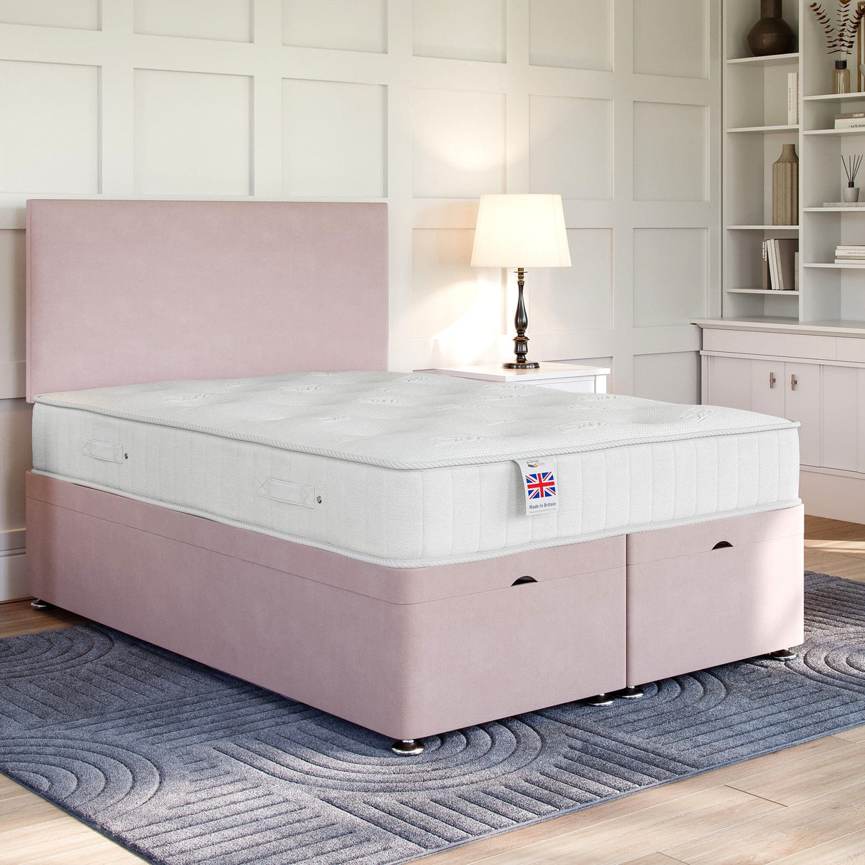 Livorno Ottoman Bed Set with Strutted Headboard Ottoman Bed Set Divan Base Direct