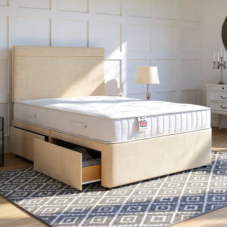 Lucca Divan Bed Set with Strutted Headboard Divan bed Divan Base Direct