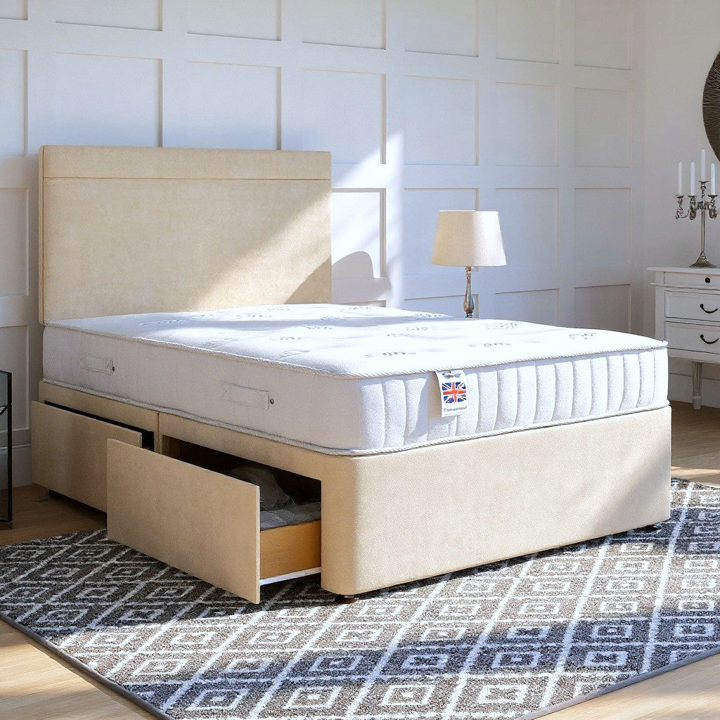 Lucca Divan Bed Set with Strutted Headboard Divan bed Divan Base Direct