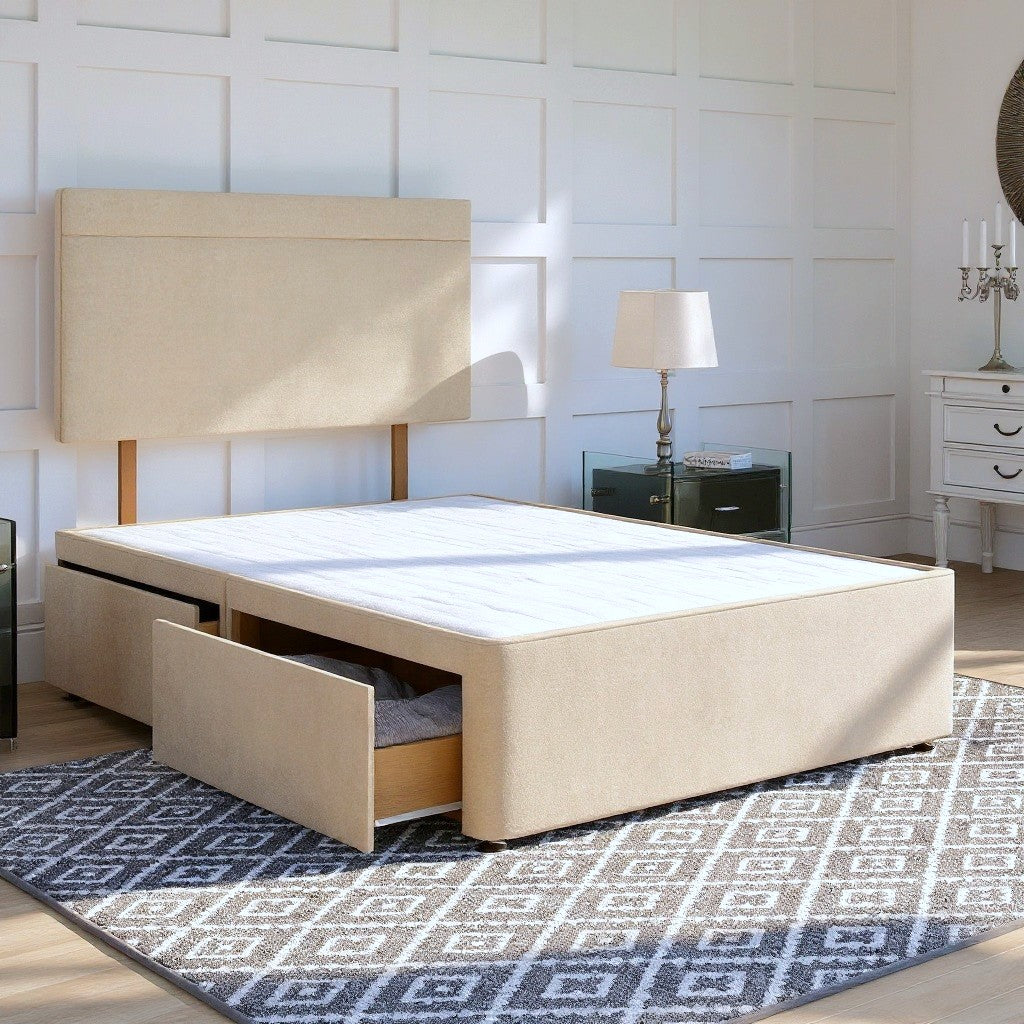 Lucca Divan Bed Set with Strutted Headboard Divan bed Divan Base Direct