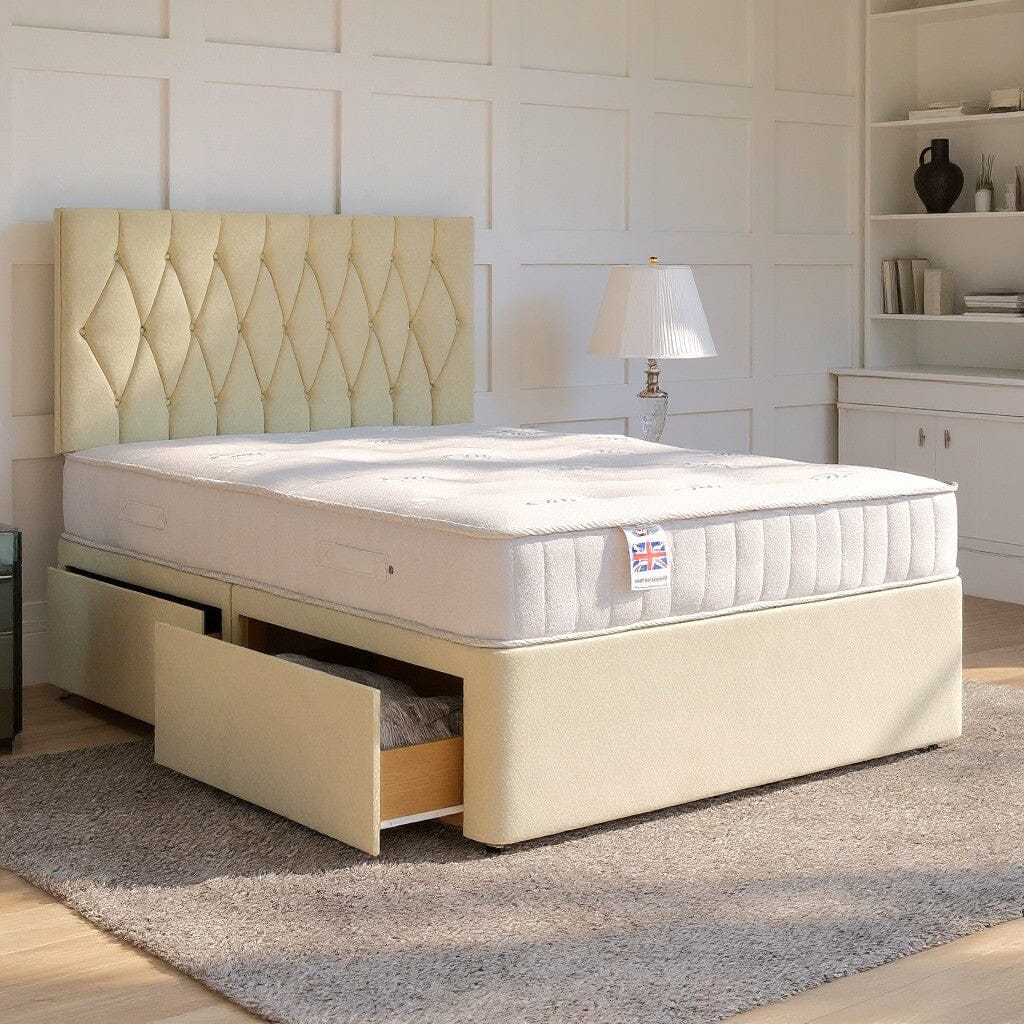 Matera Divan Bed Set with Strutted Headboard Divan bed Divan Base Direct