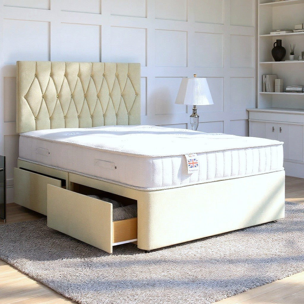 Matera Divan Bed Set with Strutted Headboard Divan bed Divan Base Direct