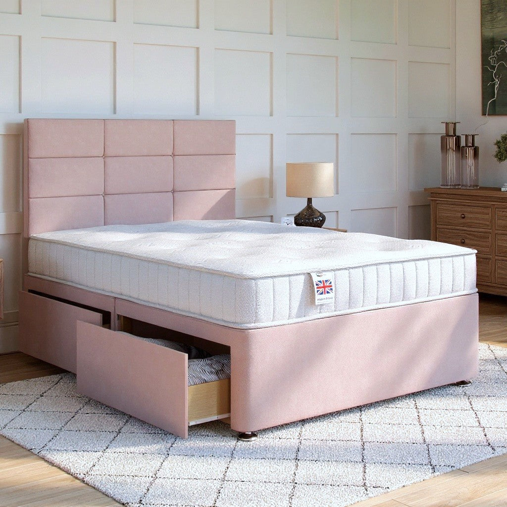 Ravenna Divan Bed Set with Strutted Headboard Divan bed Divan Base Direct