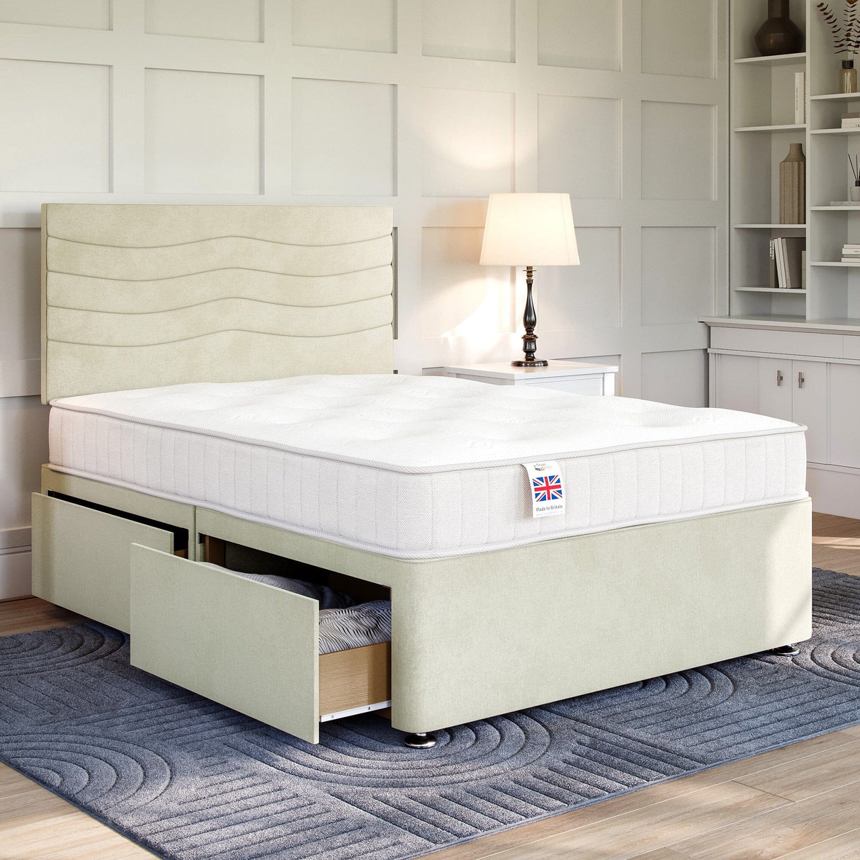 Sandringham Strutted Upholstered Headboard | Divan Base Direct
