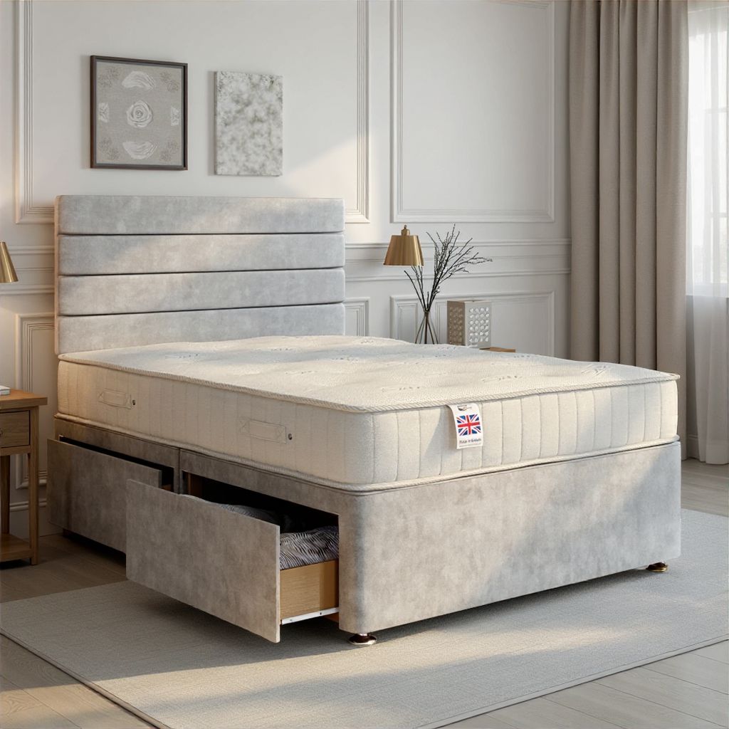 Sorrento Divan Bed Set with Strutted Headboard Divan bed Divan Base Direct