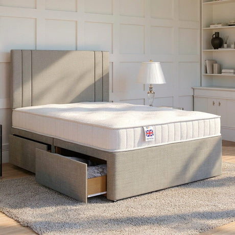 Verona Divan Bed Set with Strutted Headboard Divan bed Divan Base Direct