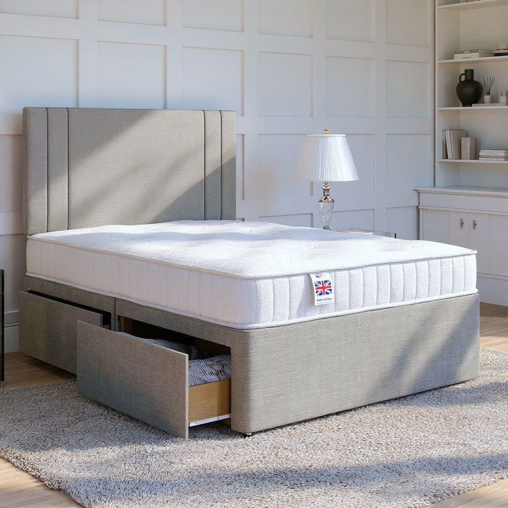 Verona Divan Bed Set with Strutted Headboard Divan bed Divan Base Direct