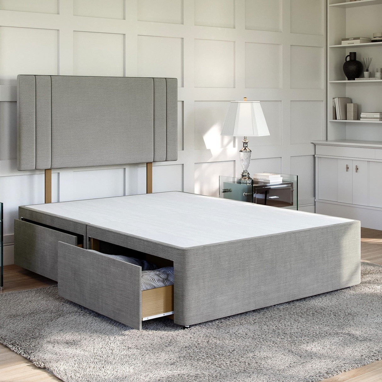 Silver Platform Top Divan Bed Base | Divan Base Direct