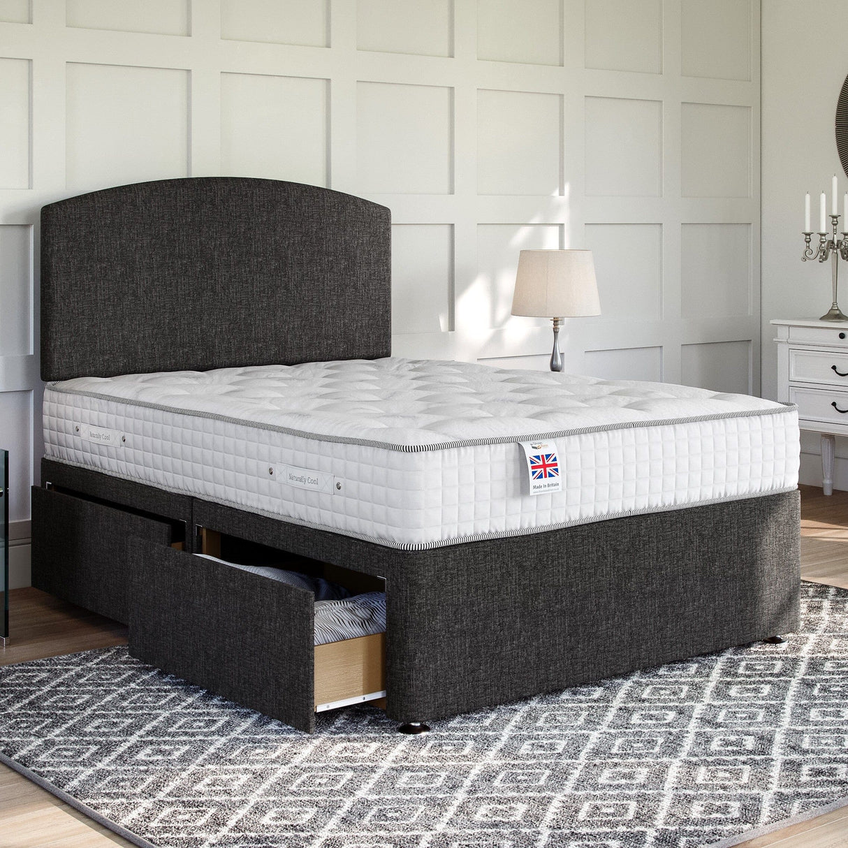 Wiltshire Divan Bed Set with Strutted Headboard Divan bed Divan Base Direct