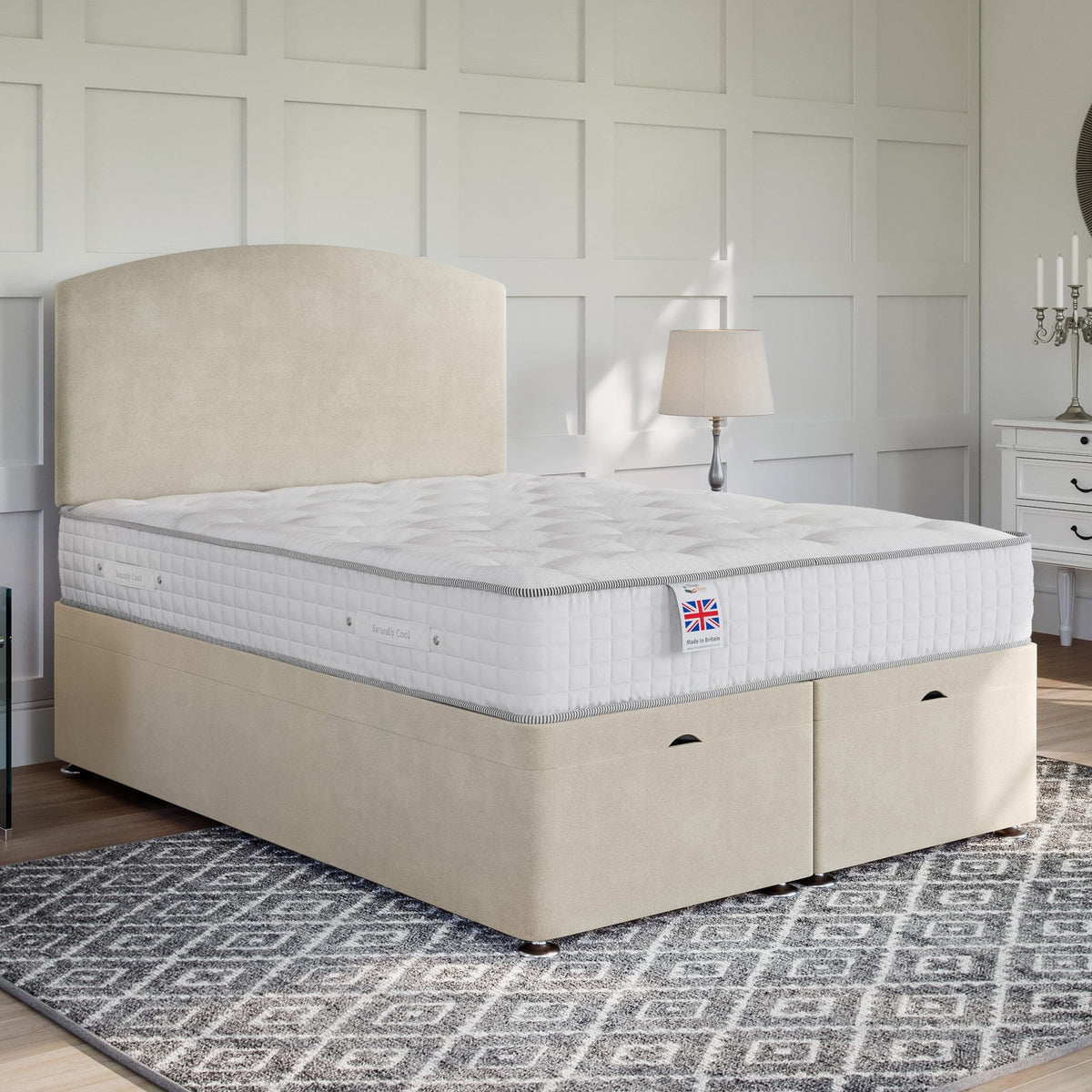 Wiltshire Ottoman Bed Set with Strutted Headboard Ottoman Bed Set Divan Base Direct