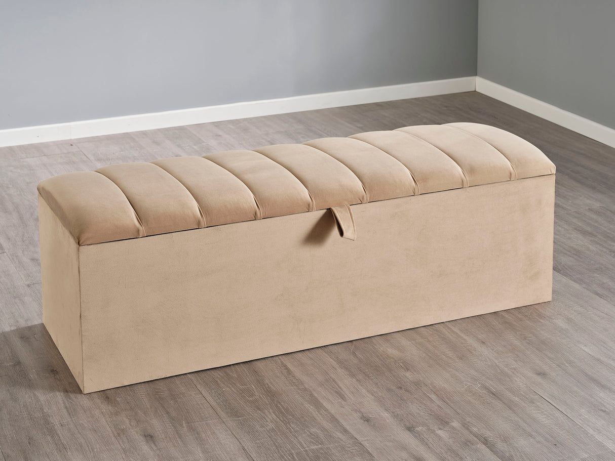 Altair Ottoman Storage Box Boucle Ivory - 4ft 6'' Double CLEARANCE