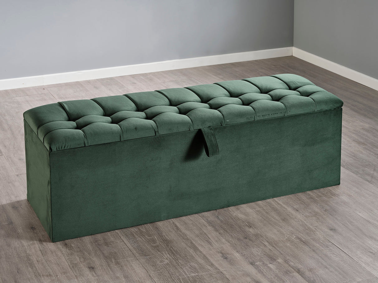 Portia Ottoman Storage Box Naples Cream - 4'6'' Double CLEARANCE