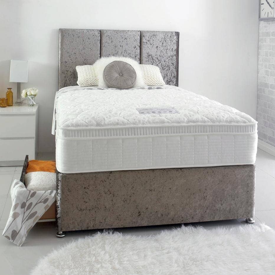 Dura Beds Celebration Deluxe 1800 Pocket Sprung Cushioned Top Divan Bed Set Divan Bed Set Dura