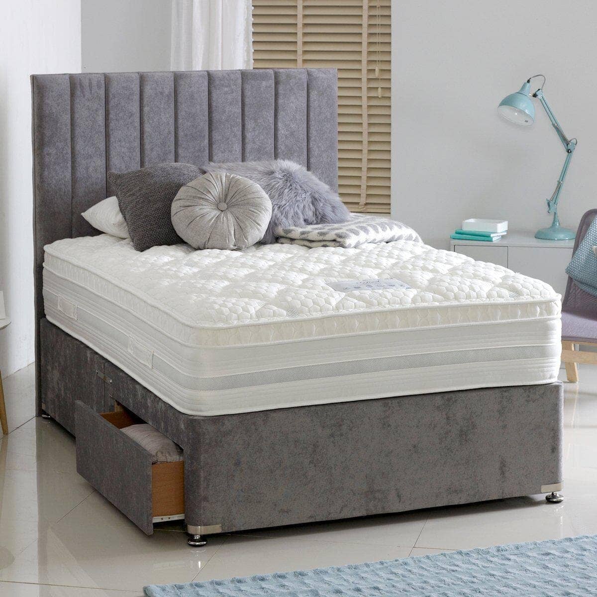 Dura Beds Oxford 1000 Pocket Sprung Memory Foam Cushioned Top Divan Bed Set Divan Bed Set Dura