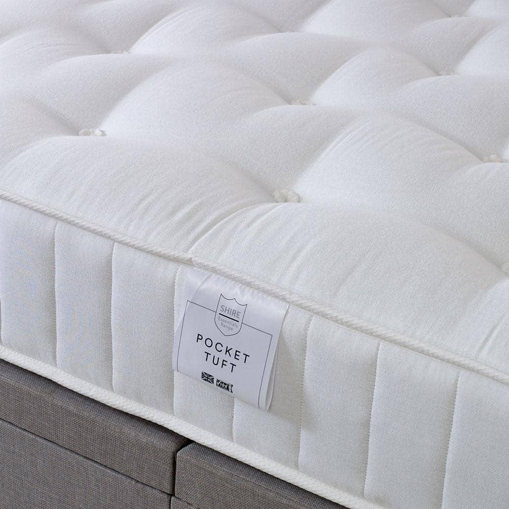 Shire Essentials 1000 Pocket Sprung Tufted Divan Bed Set Divan Bed Set Shire