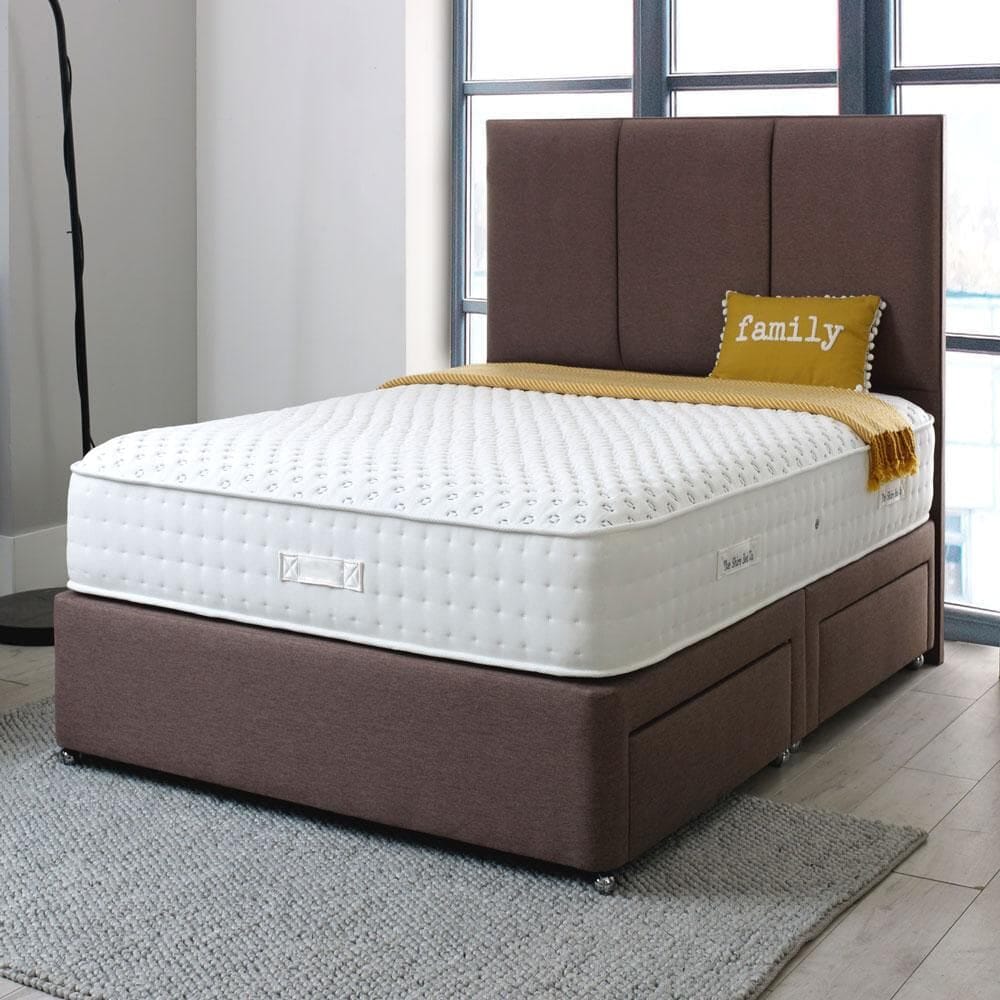 Shire Stretton 2000 Pocket Sprung Cool Blue Memory Gel Divan Bed Set Divan Bed Set Shire
