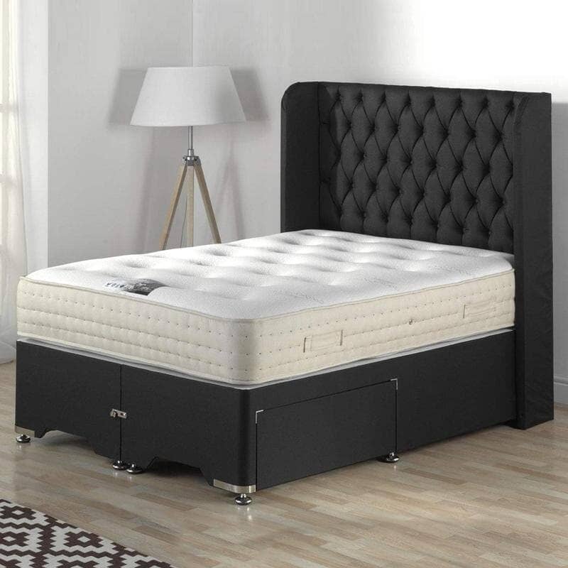 Sleep Revolution Cashmere Wool 1000 Pocket Sprung Divan Bed Set Divan Bed Set Divan Base Direct