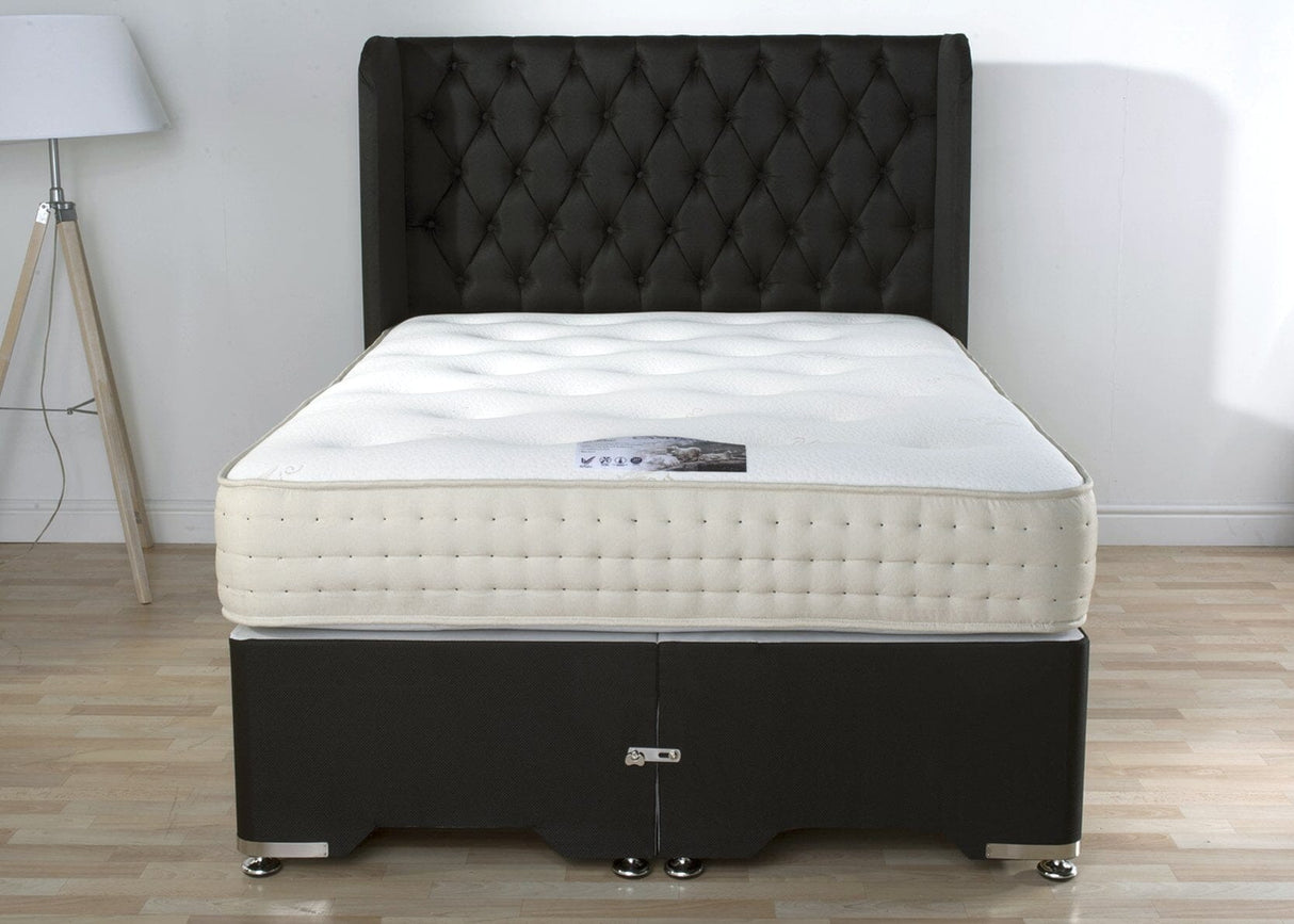 Sleep Revolution Cashmere Wool 1000 Pocket Sprung Divan Bed Set Divan Bed Set Divan Base Direct