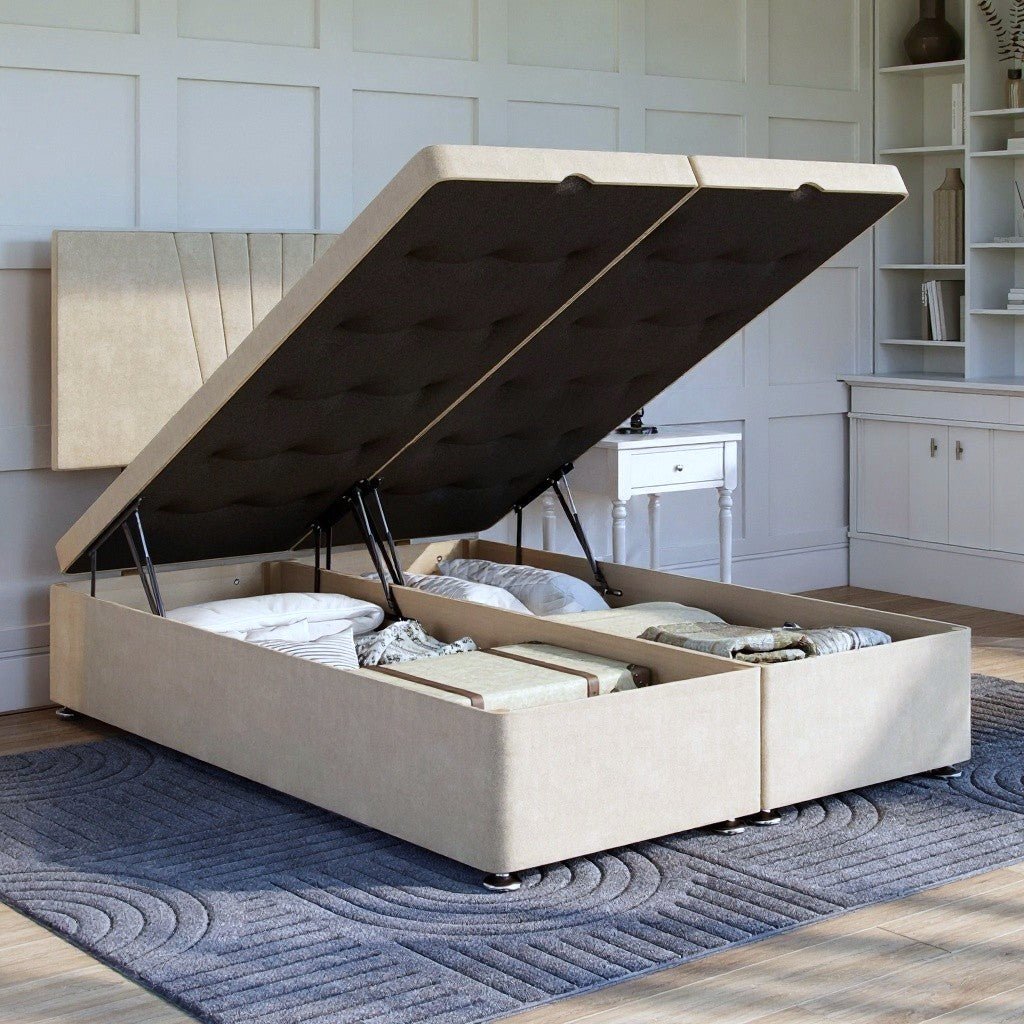 Bathwick Ottoman Bed Set with Strutted Headboard | Divan Base Direct