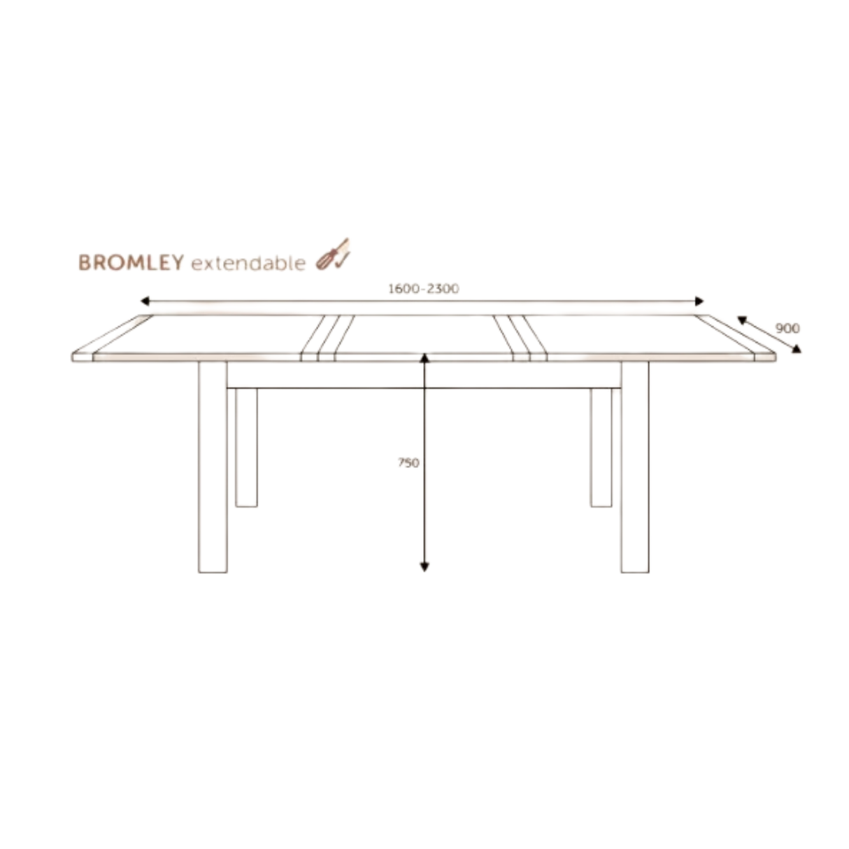 Bromley Extendable Solid Oak Dining Table CLEARANCE