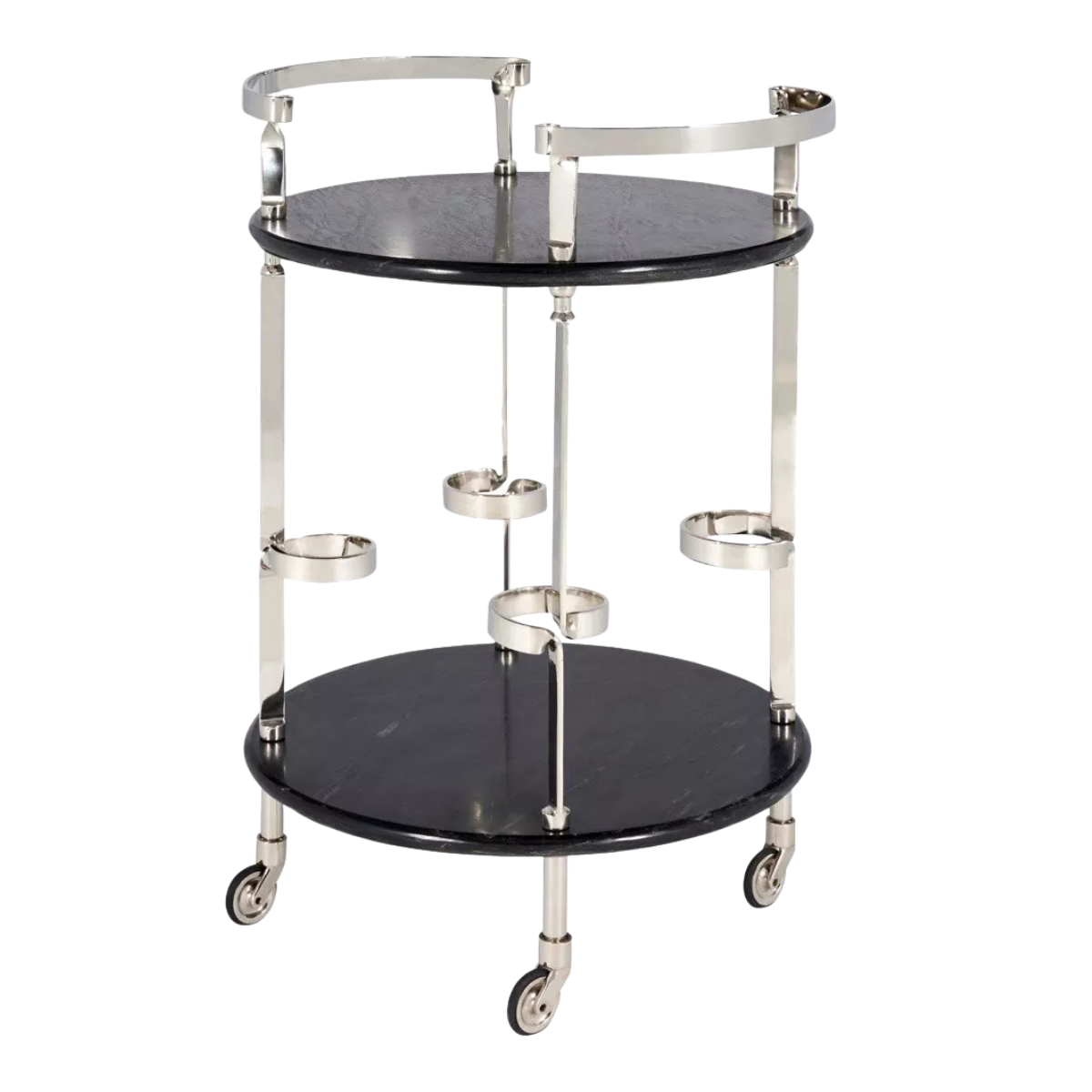 Chelsea Drinks Trolley With Castor Wheels & Black Nickel Marble Top CLEARANCE