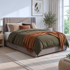 Low Divan Bed Base on Chrome Glides