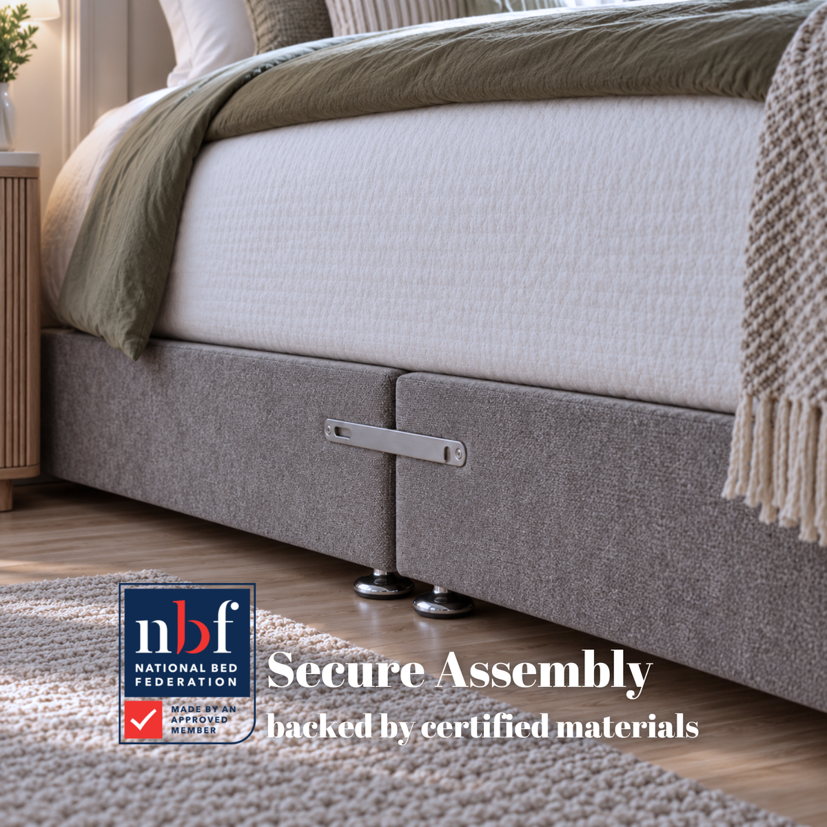 Low Divan Bed Base on Chrome Glides