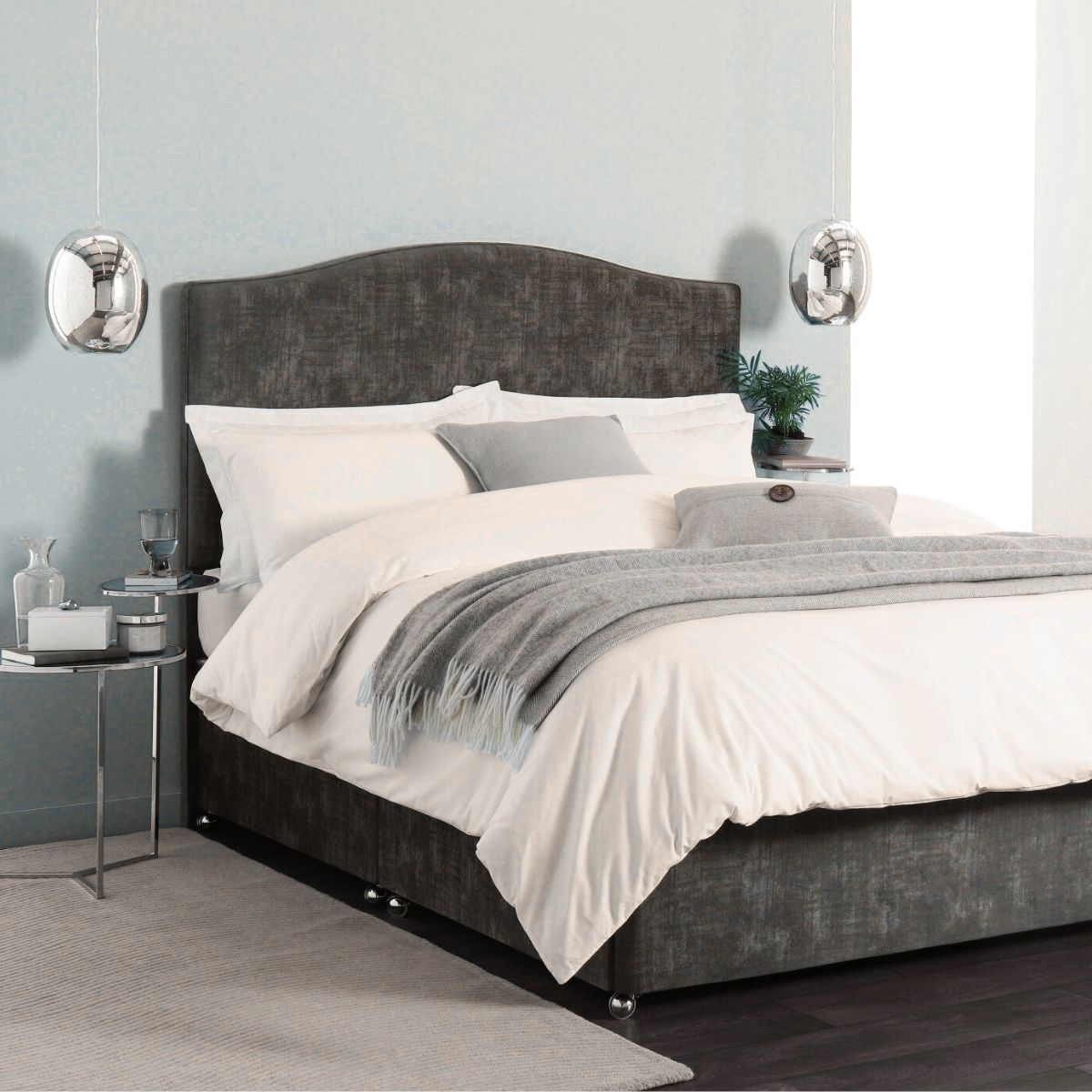 Elgar Floor Standing Headboard Skye Ink - 4ft 6'' Double CLEARANCE