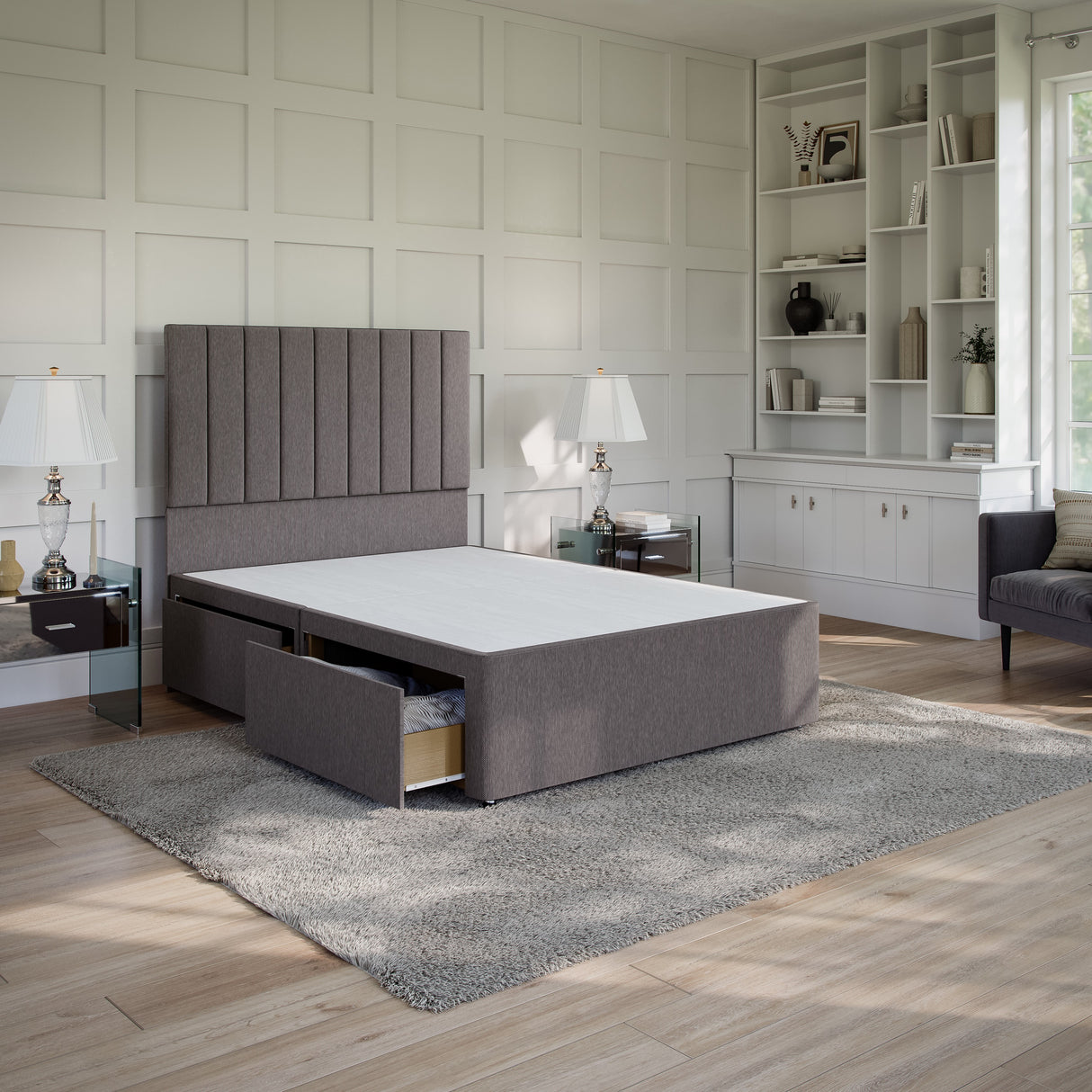 Florence Divan Bed Set with Floor Standing Headboard